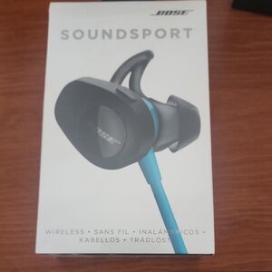 NIB Bose SoundSport Wireless Headphones Blue Black
